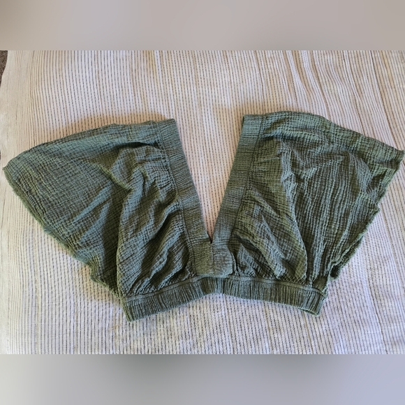 aerie Tops - Aerie New Sage Green Deep V Neck Gauze Crop Top Size M Boho